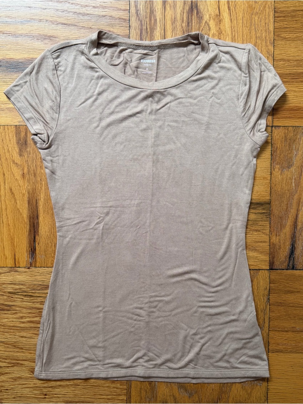 Express Women’s Slim Crew Neck Tee - Taupe